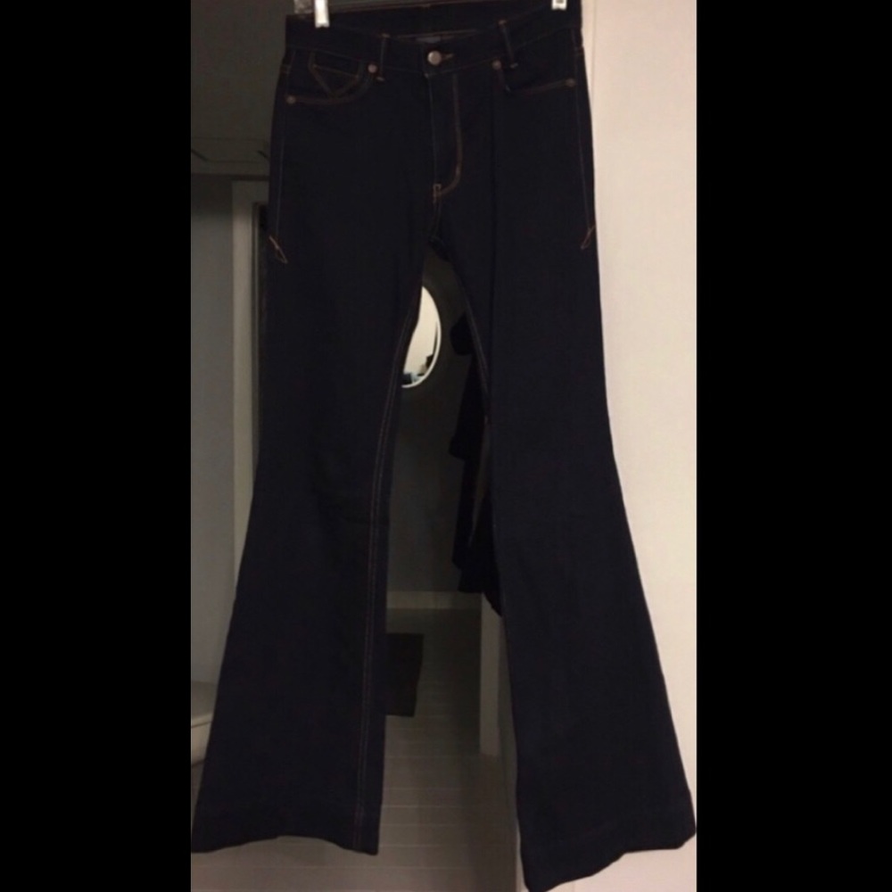 A/X  WIDE FLARE BELLBOTTOMS DARK WASH JEANS 33”L